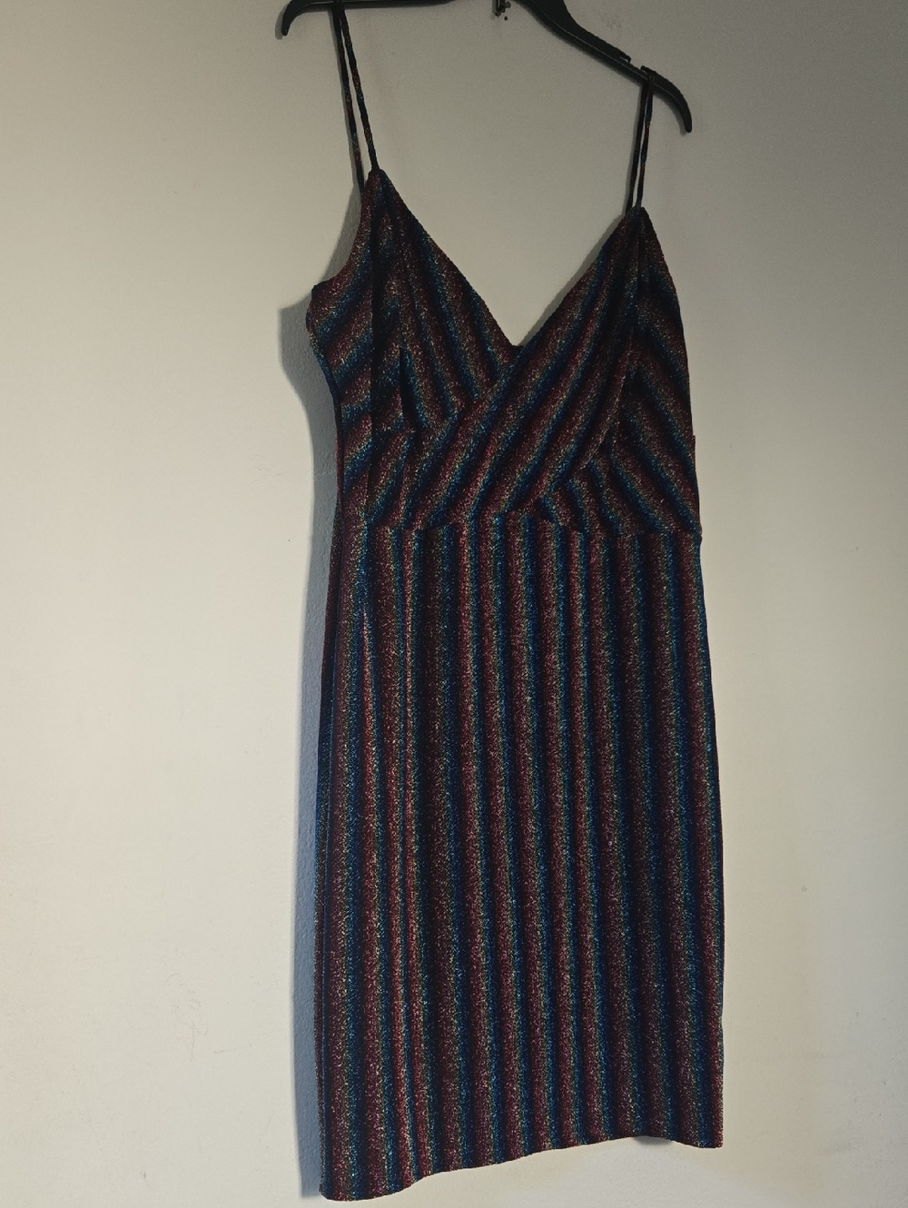 Sparkle Striped Slip Dress in Multicolor